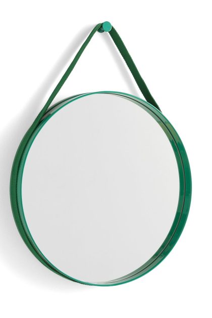 Hay strap mirror spegel Ø50 cm green