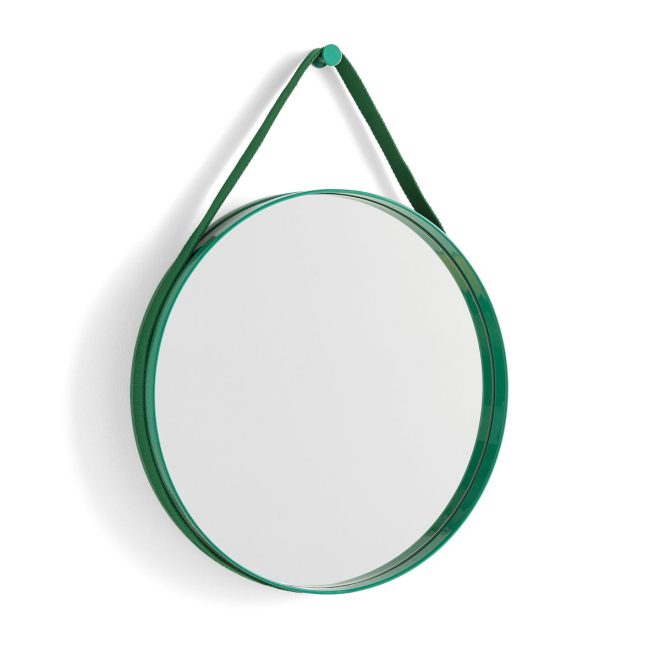 Hay strap mirror spegel Ø50 cm green