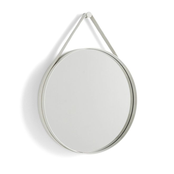 Hay strap mirror spegel Ø50 cm light grey