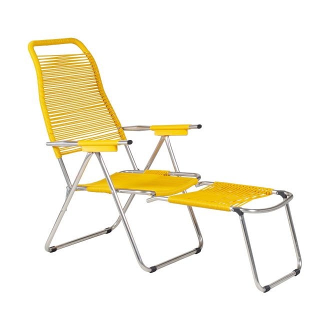 Fiam spaghetti solstol med fotstöd yellow