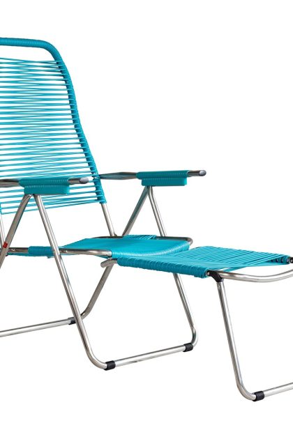 Fiam spaghetti solstol med fotstöd turquoise