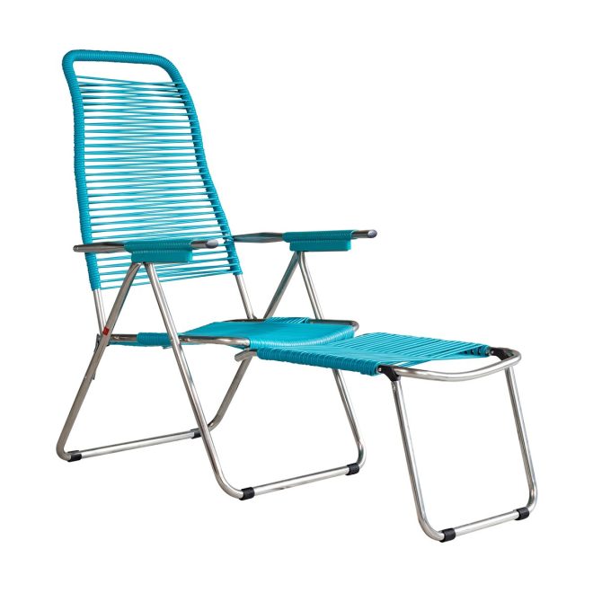 Fiam spaghetti solstol med fotstöd turquoise