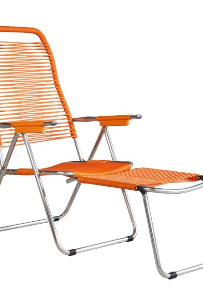 Fiam spaghetti solstol med fotstöd orange