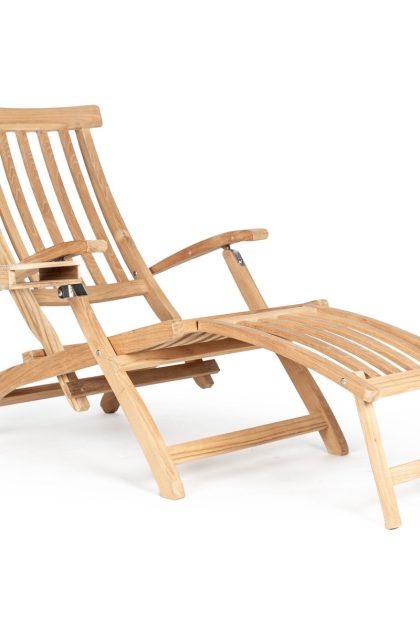 Stockamöllan lobby däckstol teak inkl. bricka och regnskydd