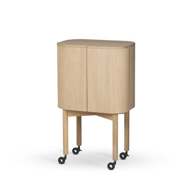 Northern loud barskåp på hjul light oiled oak