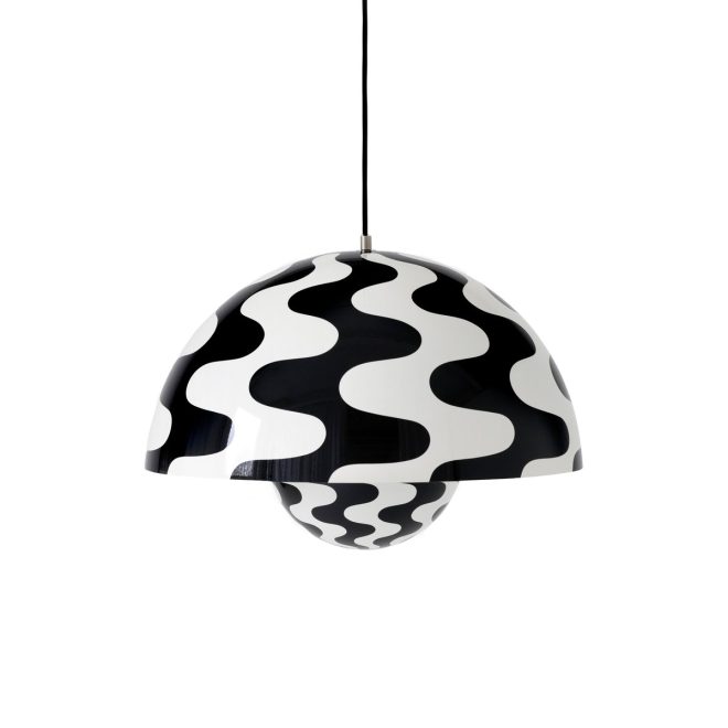 &tradition flowerpot vp2 pendel stor black-white pattern
