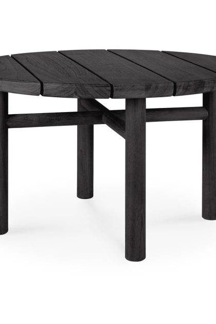 Ethnicraft quatro outdoor soffbord svartbetsad teak Ø59 cm