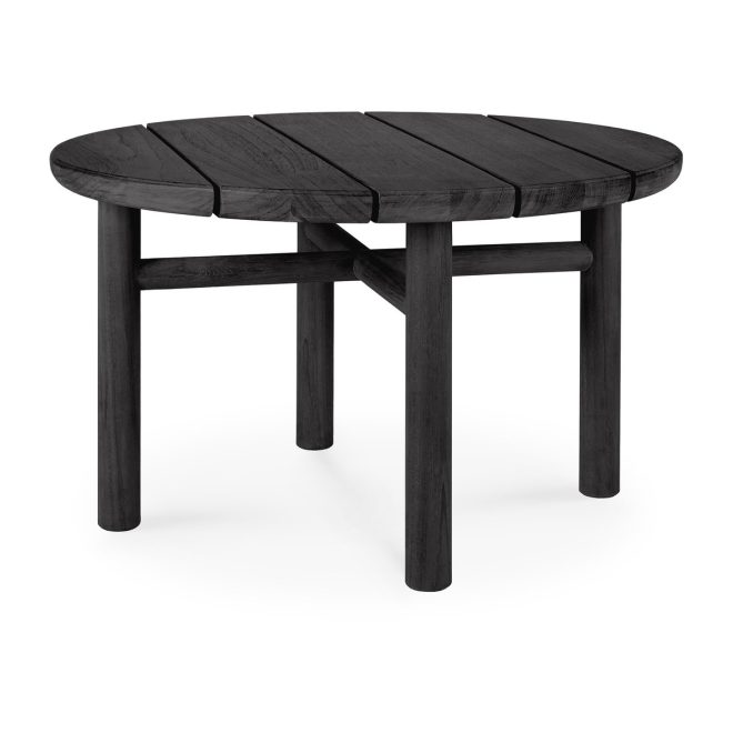 Ethnicraft quatro outdoor soffbord svartbetsad teak Ø59 cm