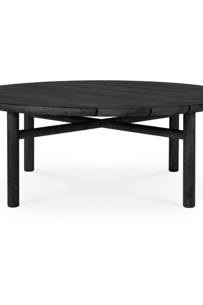 Ethnicraft quatro outdoor soffbord svartbetsad teak Ø95 cm