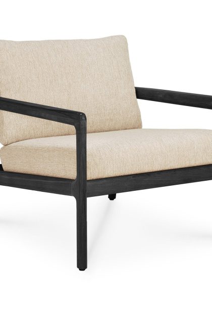 Ethnicraft jack outdoor loungefåtölj svartbetsad teak natural