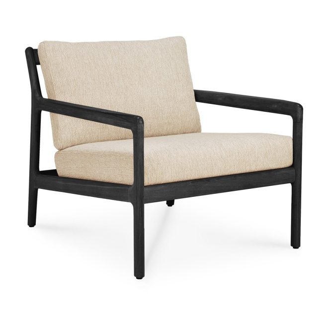 Ethnicraft jack outdoor loungefåtölj svartbetsad teak natural
