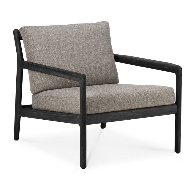 Ethnicraft jack outdoor loungefåtölj svartbetsad teak mocha