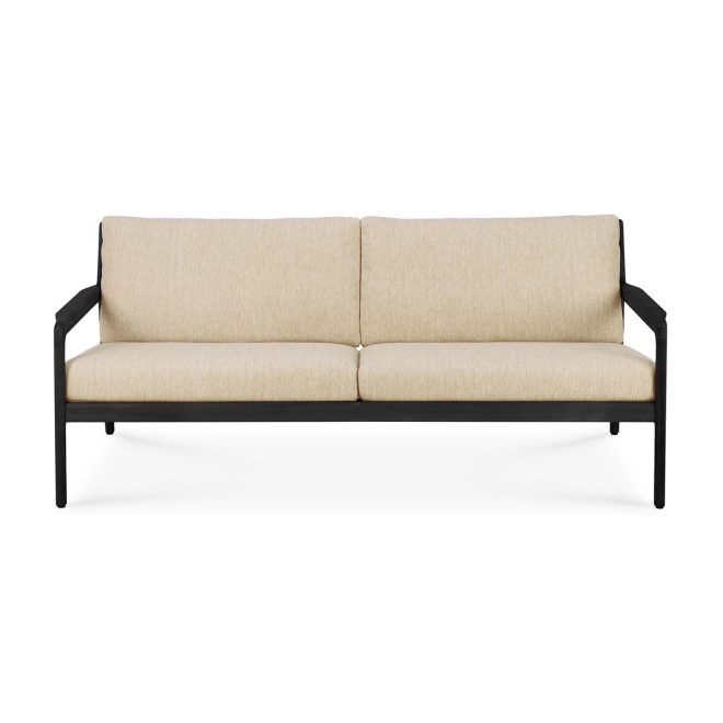 Ethnicraft jack outdoor soffa 2-sits svartbetsad teak natural