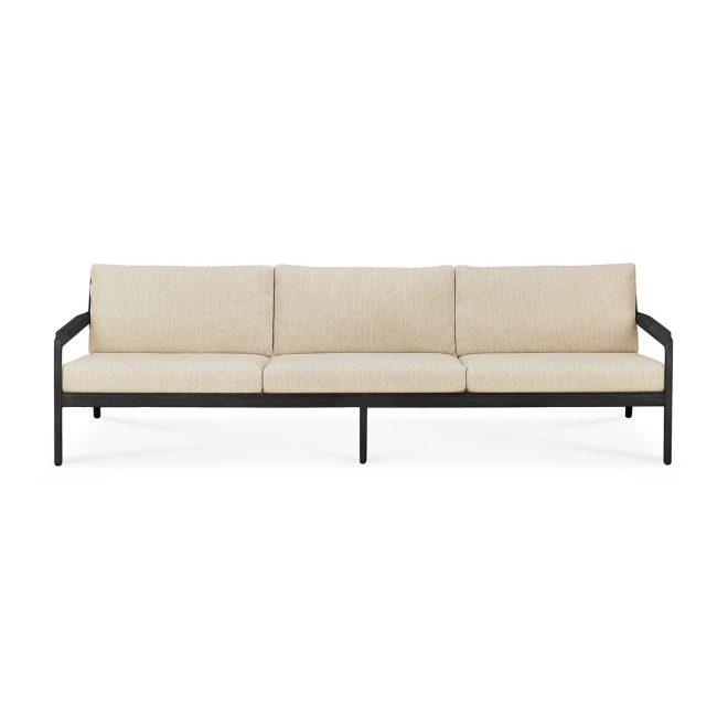 Ethnicraft jack outdoor 3-sits soffa svartbetsad teak natural