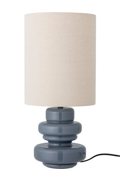 Bloomingville fabiola bordslampa Ø24x51 cm blå glas-linne