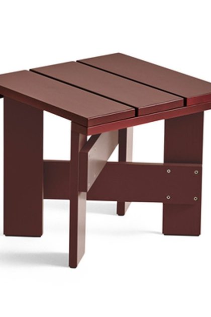 Hay crate low table bord 45x45x40 cm lackad furu iron red