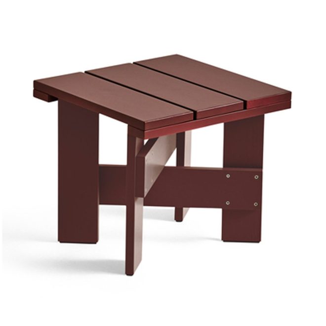 Hay crate low table bord 45x45x40 cm lackad furu iron red