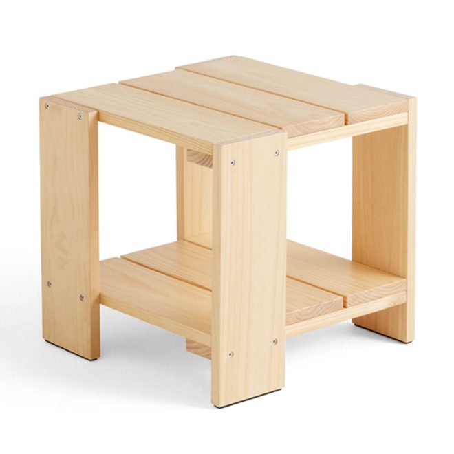 Hay crate side table bord 49,5x49,5x45 cm lackad furu water-based lacquered pinewood