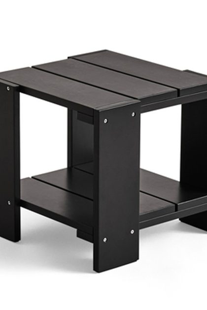 Hay crate side table bord 49,5x49,5x45 cm lackad furu black