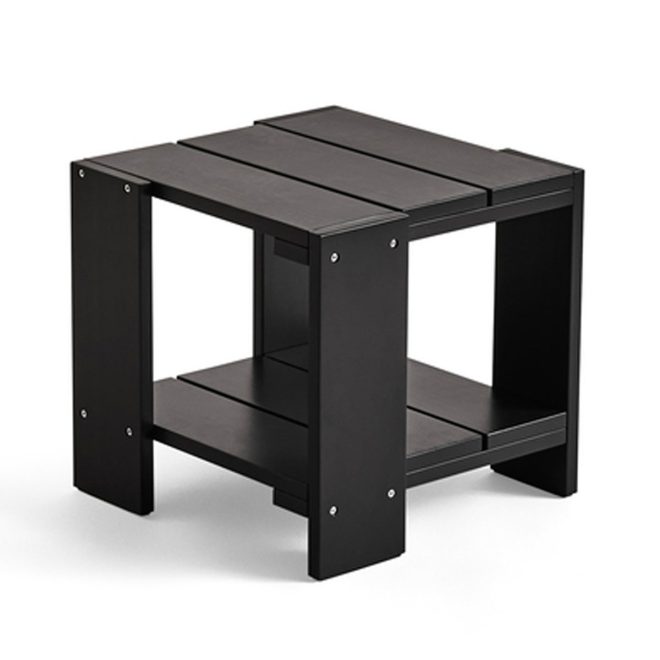 Hay crate side table bord 49,5x49,5x45 cm lackad furu black