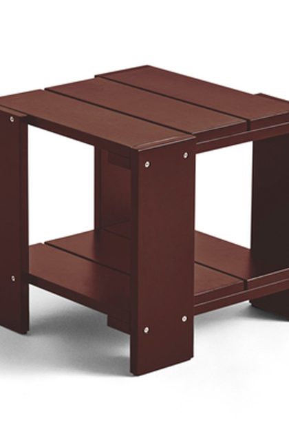 Hay crate side table bord 49,5x49,5x45 cm lackad furu iron red