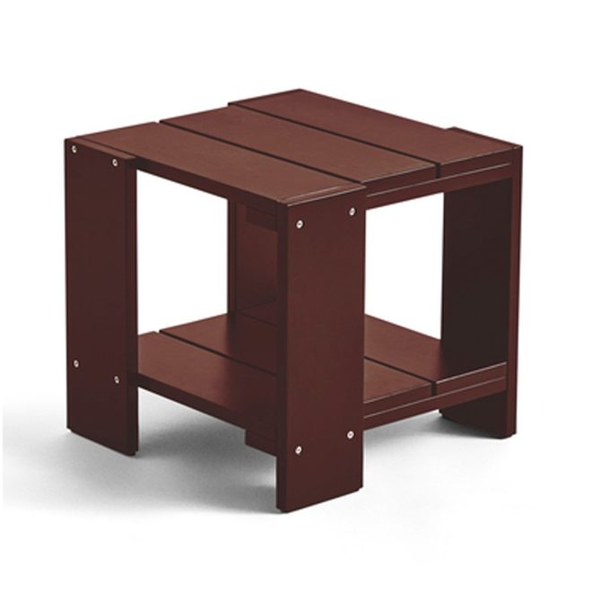 Hay crate side table bord 49,5x49,5x45 cm lackad furu iron red