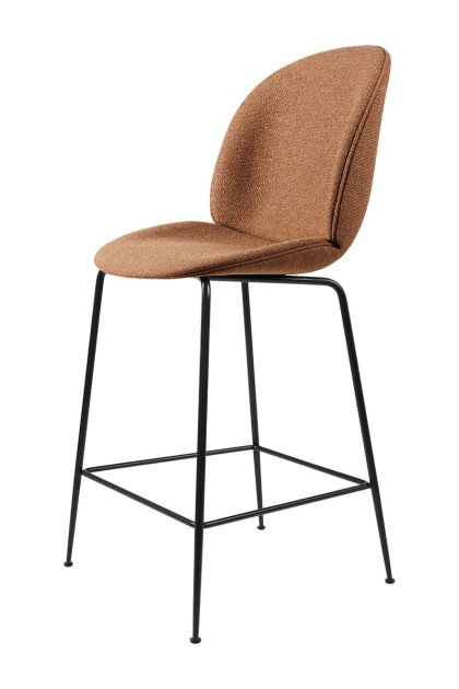 Gubi beetle counter chair helklädd barstol låg around bouclé 032-black