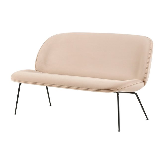 Gubi beetle soffa 2-sits helklädd conic base sunday 034-matt black
