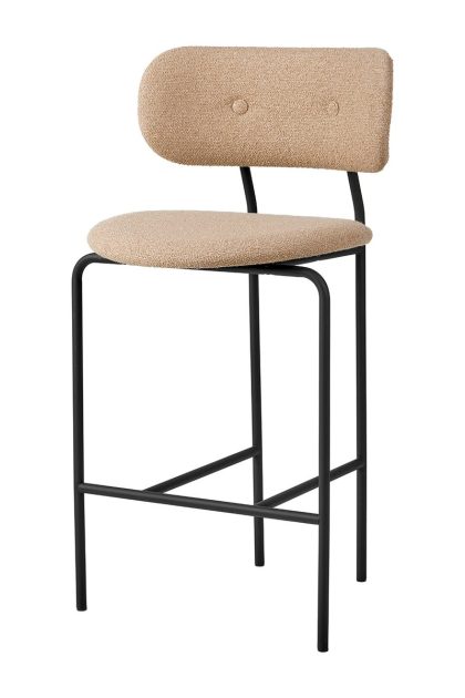 Gubi coco counter chair fully upholstered around bouclé 004-black
