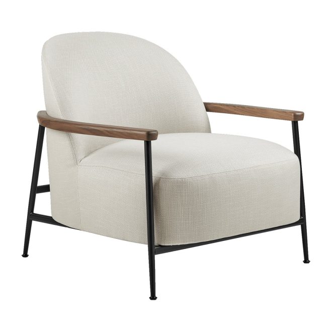 Gubi sejour loungefåtölj med armstöd plain 0001-black-walnut