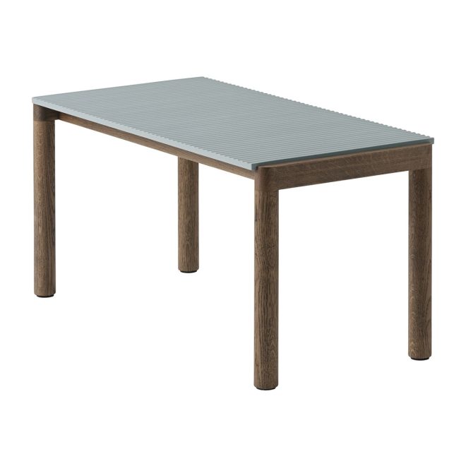 Muuto couple 1 wavy soffbord 40x84x40 cm pale blue-dark oiled oak