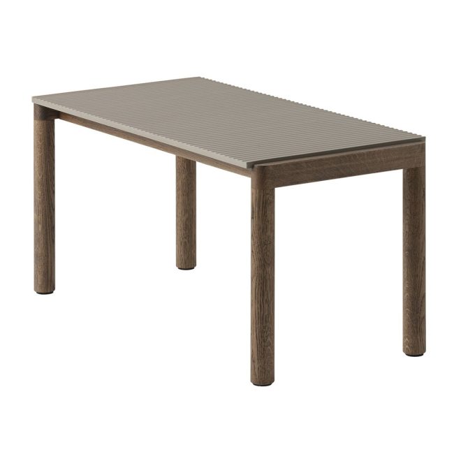 Muuto couple 1 wavy soffbord 40x84x40 cm taupe-dark oiled oak
