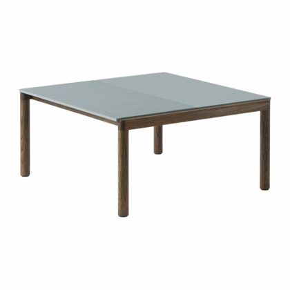 Muuto couple 1 plain-1 wavy soffbord 80x84x40 cm pale blue-dark oiled oak
