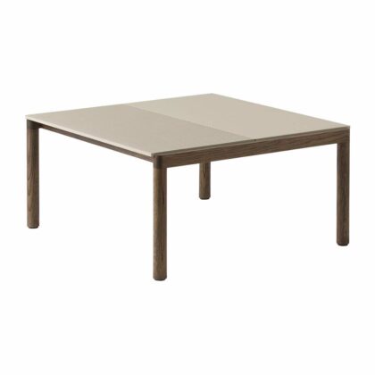 Muuto couple 1 plain-1 wavy soffbord 80x84x40 cm sand-dark oiled oak