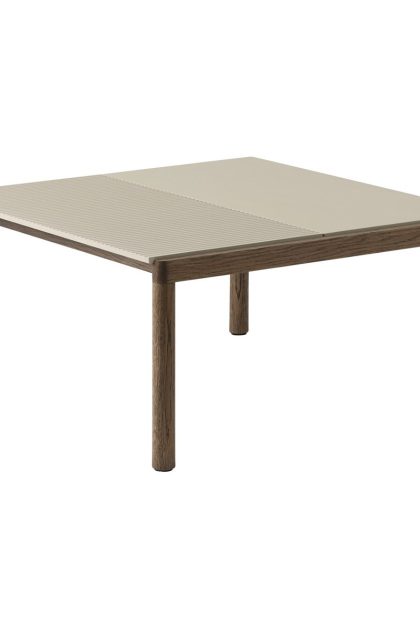 Muuto couple 1 plain-1 wavy soffbord 80x84x40 cm sand-dark oiled oak