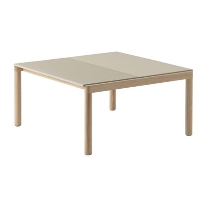 Muuto couple 1 plain-1 wavy soffbord 80x84x40 cm sand-oak