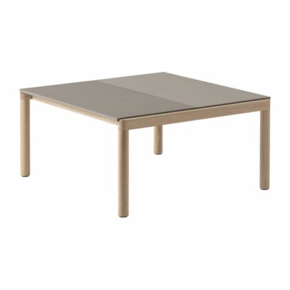 Muuto couple 1 plain-1 wavy soffbord 80x84x40 cm taupe-oak
