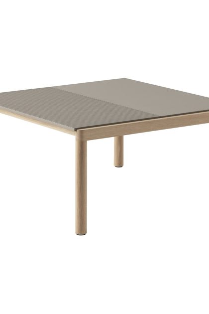 Muuto couple 1 plain-1 wavy soffbord 80x84x40 cm taupe-oak