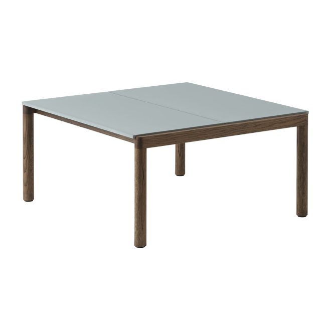 Muuto couple 2 plain soffbord 80x84x40 cm pale blue-dark oiled oak