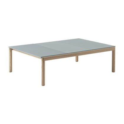 Muuto couple 2 plain-1 wavy soffbord 120x84x35 cm pale blue-oak