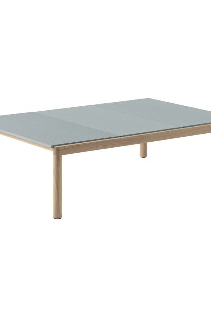 Muuto couple 2 plain-1 wavy soffbord 120x84x35 cm pale blue-oak