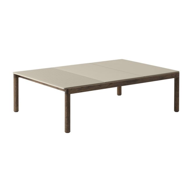 Muuto couple 2 plain-1 wavy soffbord 120x84x35 cm sand-dark oiled oak