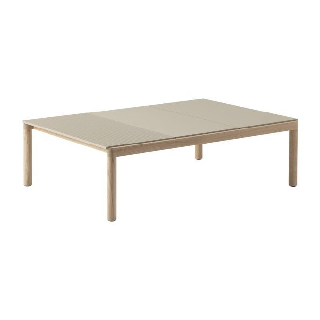 Muuto couple 2 plain-1 wavy soffbord 120x84x35 cm sand-oak