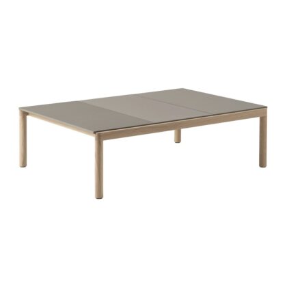 Muuto couple 2 plain-1 wavy soffbord 120x84x35 cm taupe-oak