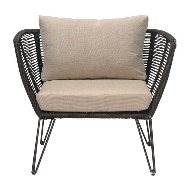 Bloomingville mundo lounge fåtölj black-beige