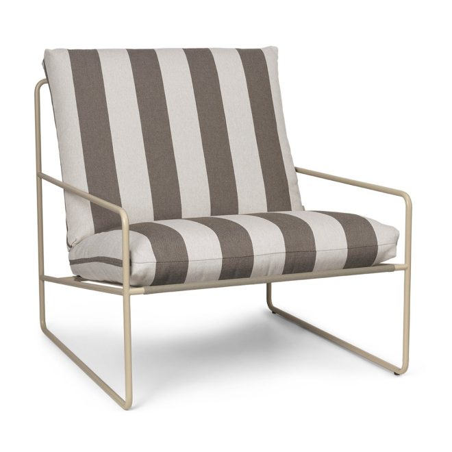 Ferm living desert fåtölj cash stripe-chocolate
