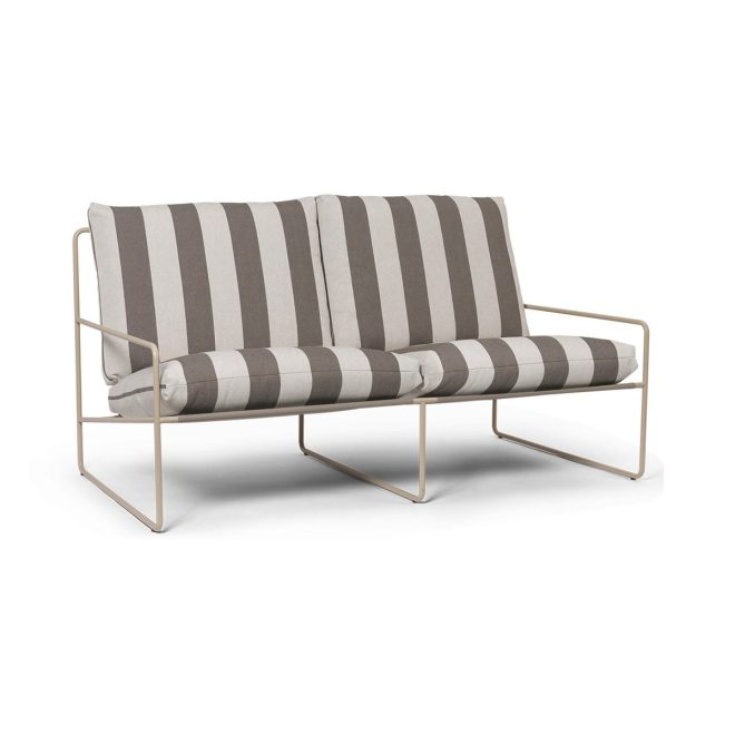 Ferm living desert 2-sits soffa cash stripe-chocolate
