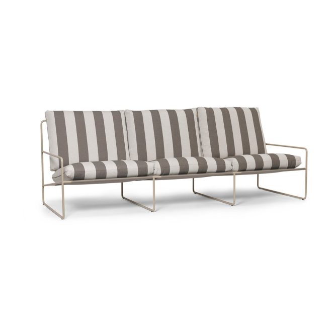 Ferm living desert 3-sits soffa cash stripe-chocolate