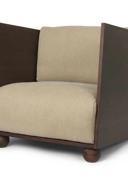 Ferm living rum loungefåtölj rich linen dark stained-natural