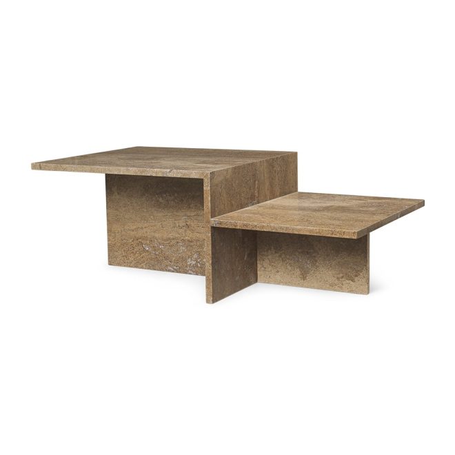 Ferm living distinct soffbord dark brown travertine